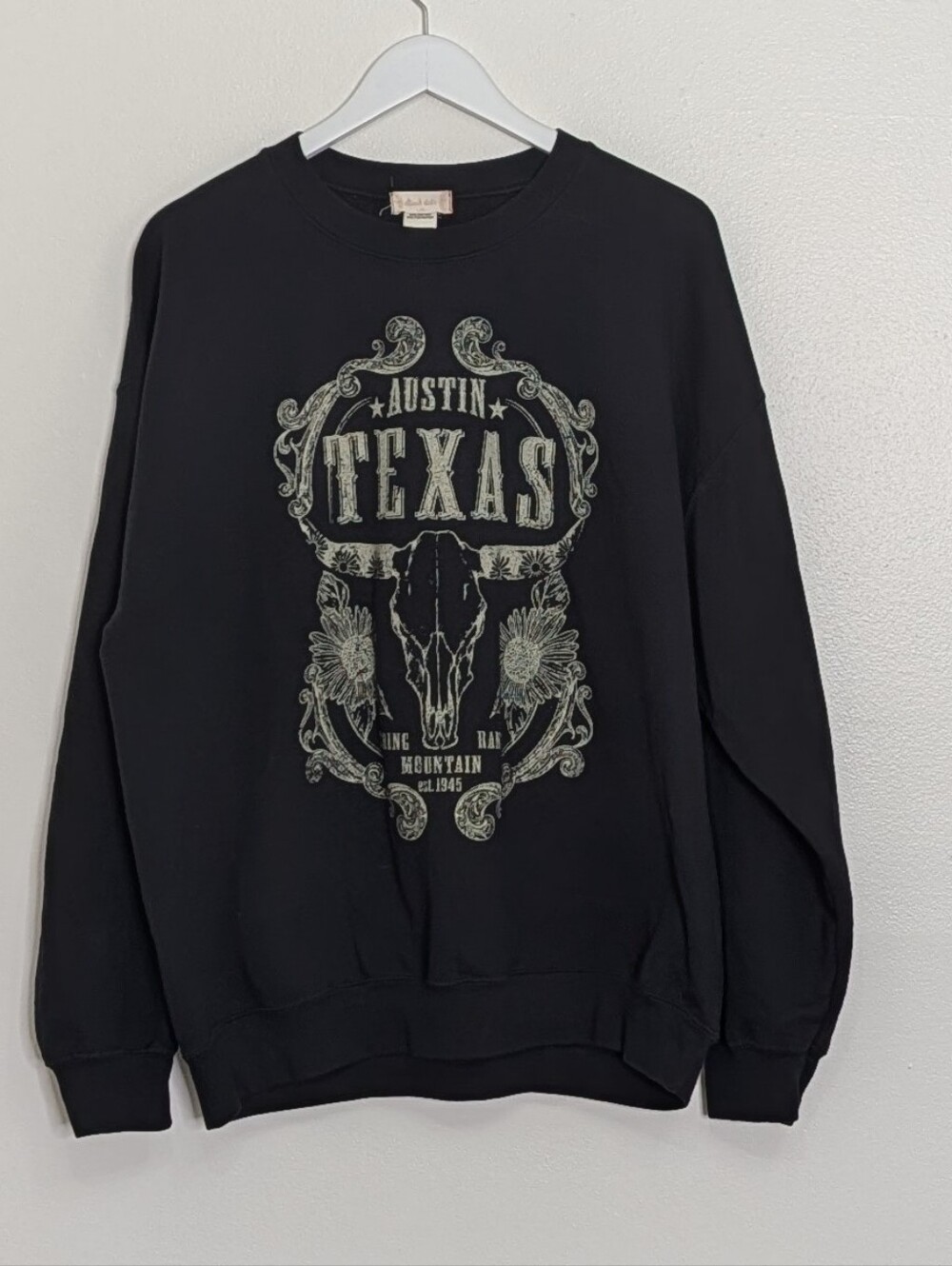 Altar'd State Sweater Large Black Austin Texas Print Extra Large Crewneck